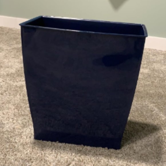 New Mono Wastebasket Trash Can - Rectangular, Navy - Picture 1 of 2